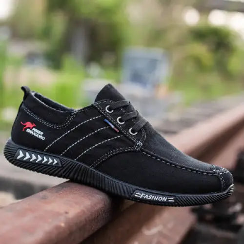 Blue Non-Slip Men’s Casual Denim Canvas With Soft Soles Sneaker - Black / 39 - Leather Shoes for men