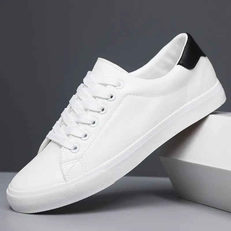 Breathable Mesh Surface Comfortable Men’s Shoes Casual Multicolor Sneaker - White Black / 39 - Leather Shoes for men