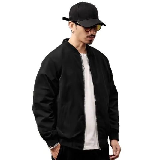 Casual Men’s Baseball Coat Top Loose Flight Jacket - Jackets