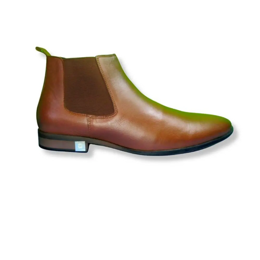 Chelsea Boot Golden Brown Genuine Leather shoes men - Leather Shoes for men
