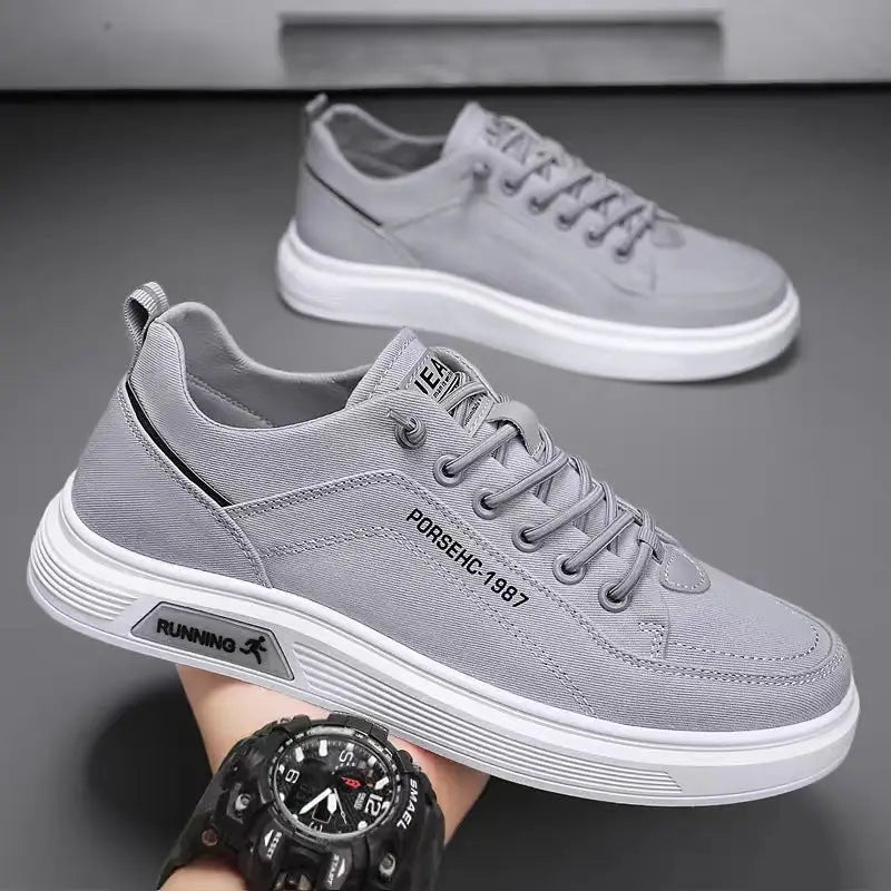 Fashion Canvas Flats Shoes Casual Versatile Breathable Walking Sports Shoes Low-top Sneakers For Men - Leather Shoes