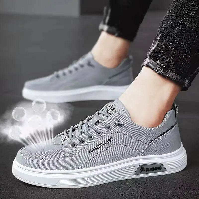 Fashion Canvas Flats Shoes Casual Versatile Breathable Walking Sports Shoes Low-top Sneakers For Men - Leather Shoes