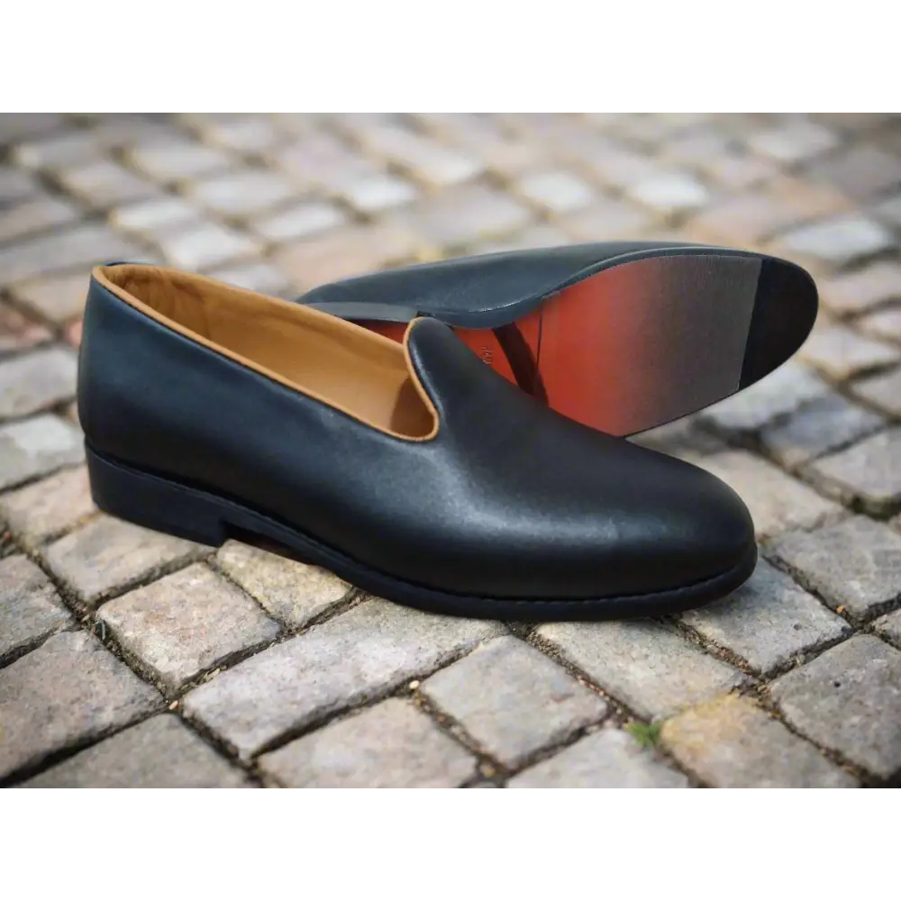 Loafer PU Leather Shoes Black - Rambler Shoes FZE