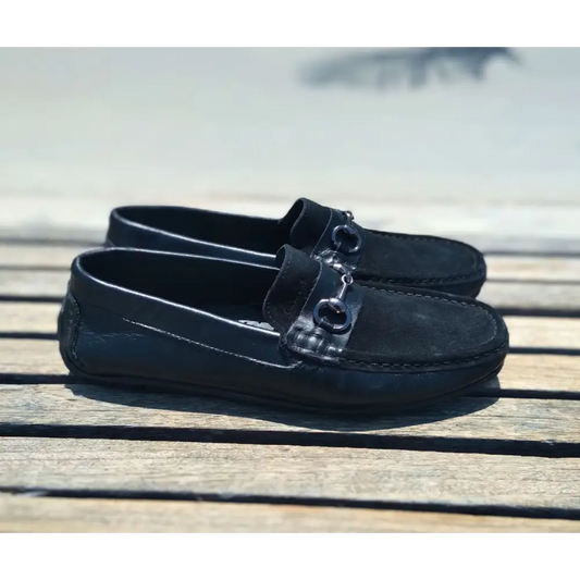 Loafer Shoes Genuine Leather Black - 41 - Leather Shoes for men
