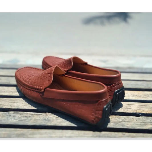 Loafer Shoes Genuine Leather Brown - 41 - Leather Shoes for men