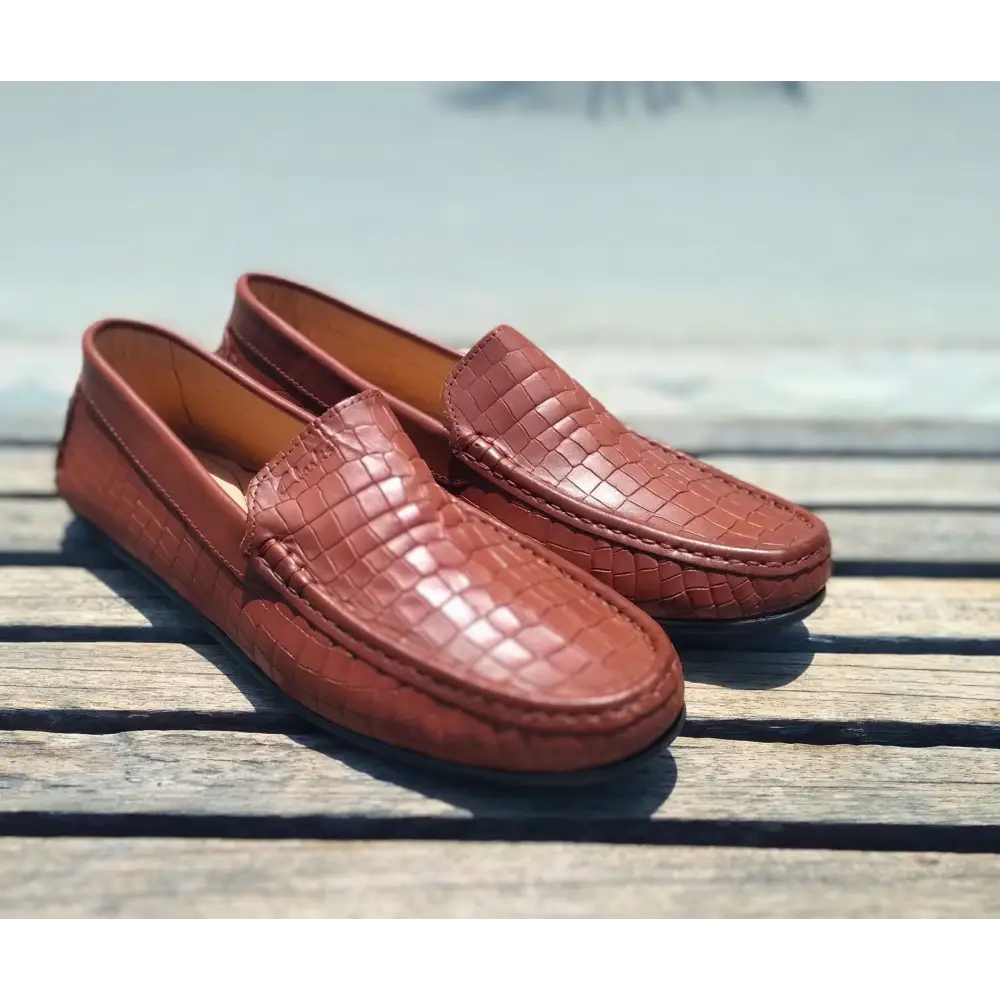 Loafer Shoes Genuine Leather Brown - 41 - Leather Shoes for men