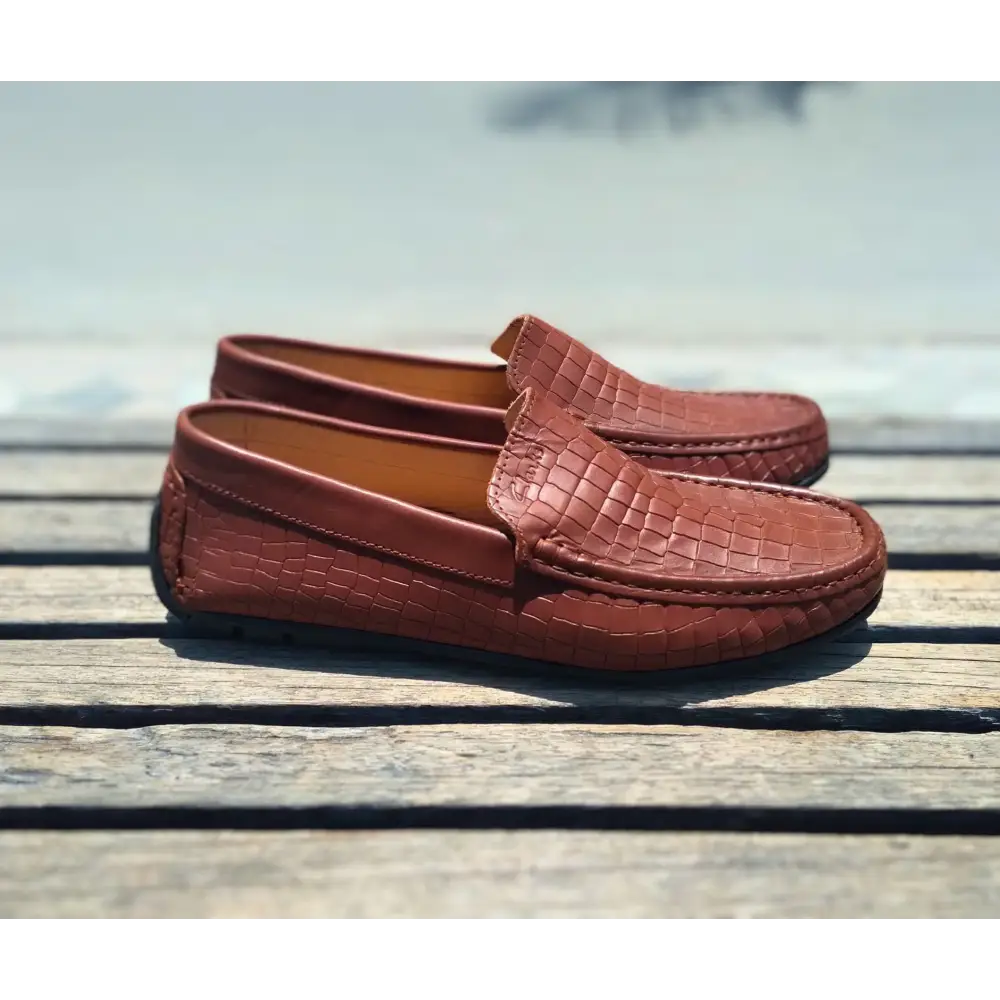 Loafer Shoes Genuine Leather Brown - 41 - Leather Shoes for men