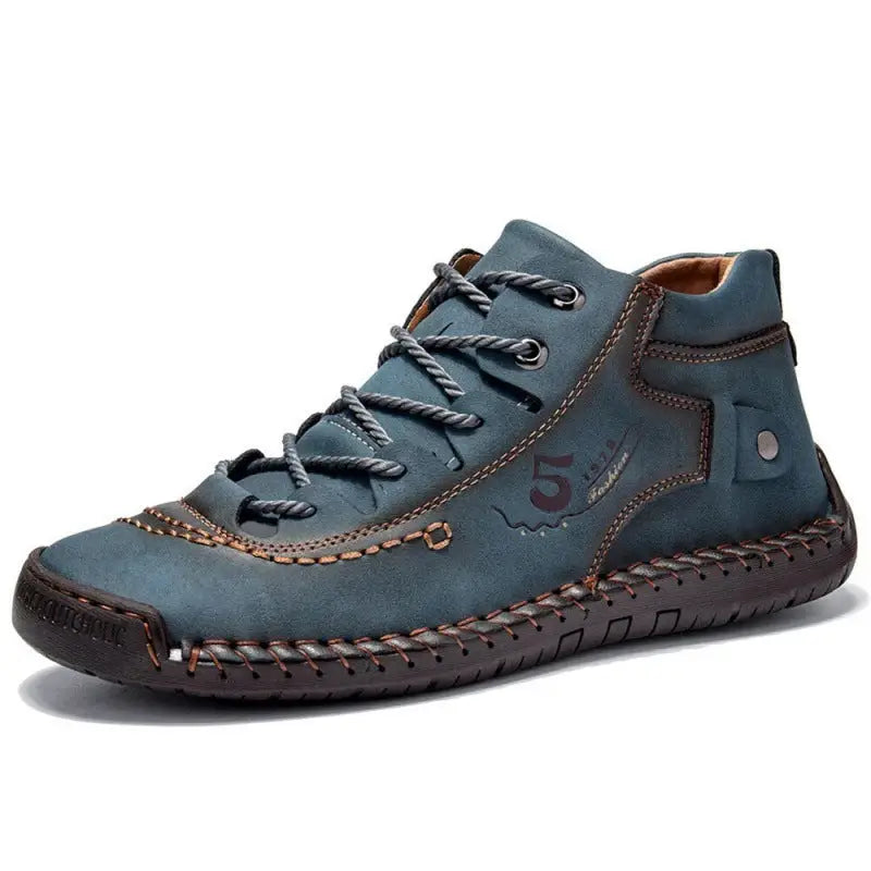 Men’s Foreign Trade Business Men’s Shoes Hand-Sewn - Blue / single / 42 - Leather Shoes for men