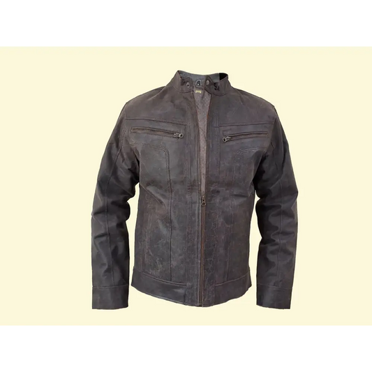 Men Jacket: Leather Jacket Black Genuine Leather
