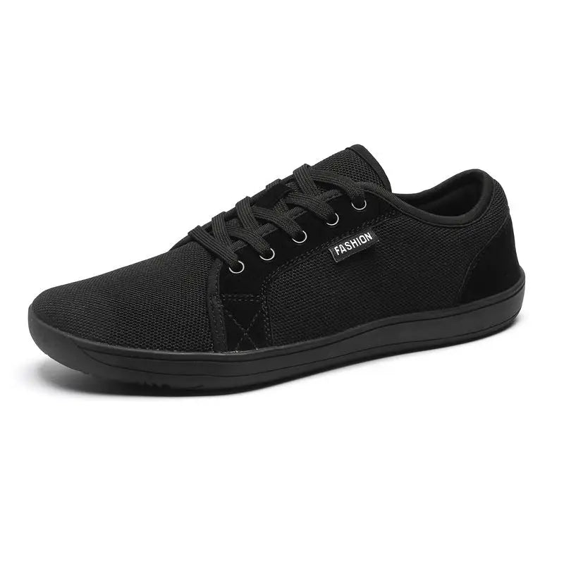 Men’s Low-top Lace-up Mesh Breathable Casual sneaker - Black / 37 - Leather Shoes for men