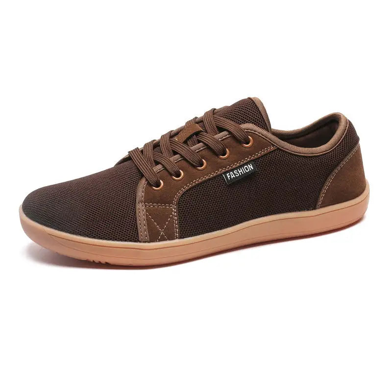 Men’s Low-top Lace-up Mesh Breathable Casual sneaker - Brown / 37 - Leather Shoes for men
