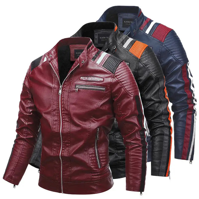 Motorcycle Leather Coat For Men Autumn And Winter New Men - Jackets