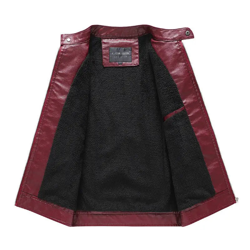 Motorcycle Leather Coat For Men Autumn And Winter New Men - Jackets