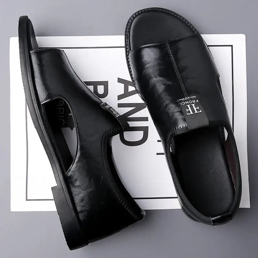 New Casual Soft Bottom Non Slip Outdoor Beach Shoes Trendy Roman Shoes_sandals Dubai - Leather Shoes for men