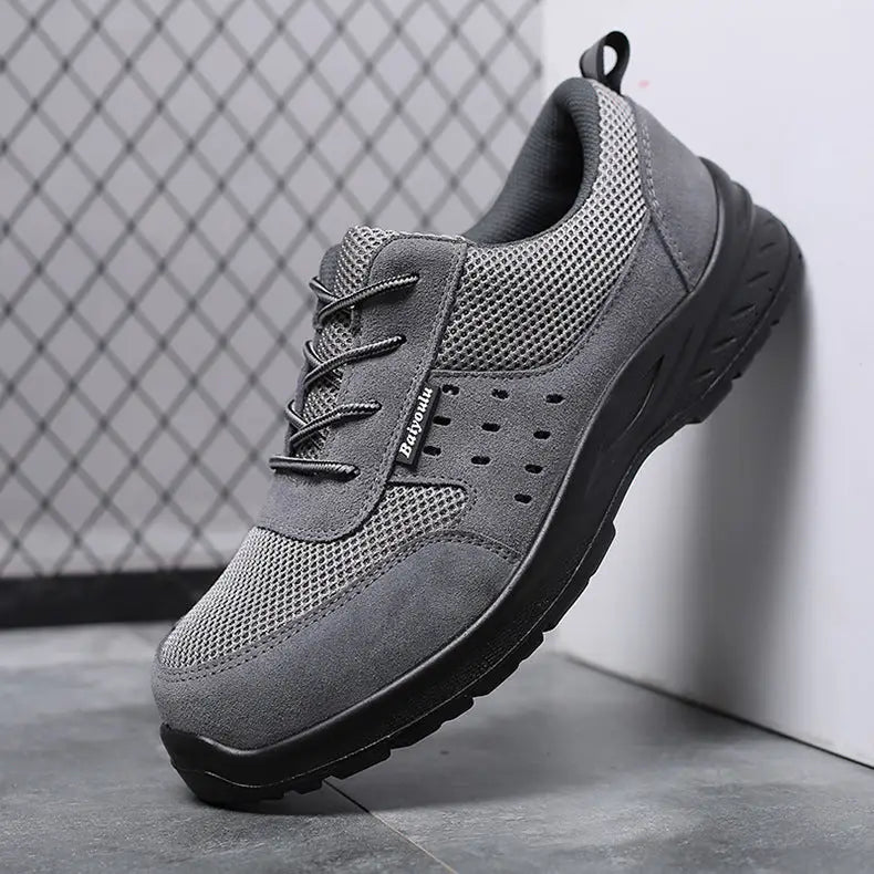 Non-steel Toe Anti-stab Anti-static Safety Shoes - Dark grey / 35