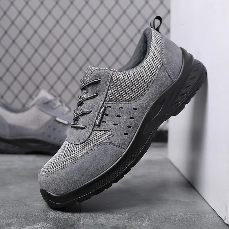 Non-steel Toe Anti-stab Anti-static Safety Shoes - Light Grey / 35