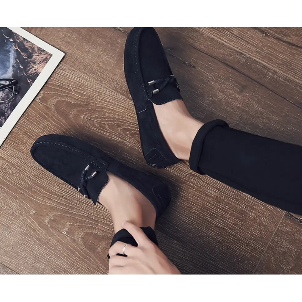 One-legged slippery lazy shoes Loafers - Leather Shoes for men