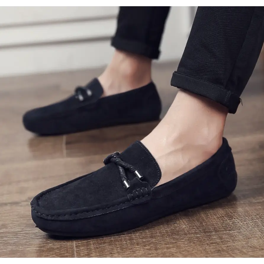 One-legged slippery lazy shoes Loafers - Leather Shoes for men