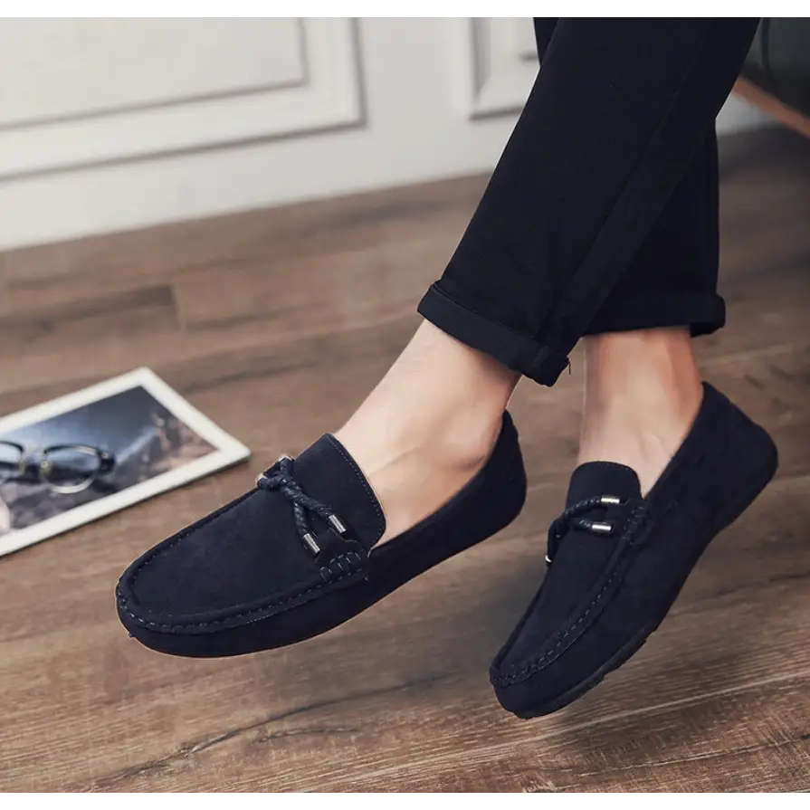 One-legged slippery lazy shoes Loafers - Leather Shoes for men