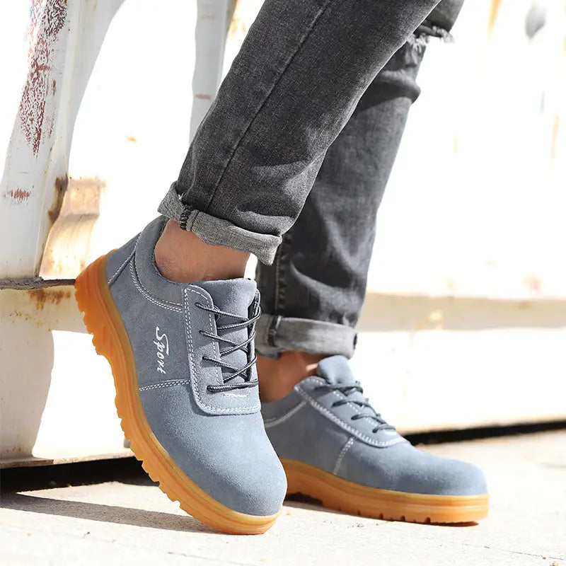 Safety Shoes Breathable Steel Toe Anti-work Shoes - 2Gray Four Seasons / 48