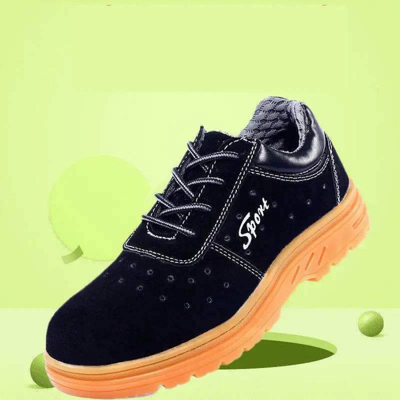 Safety Shoes Breathable Steel Toe Anti-work Shoes - Black breathable / 48