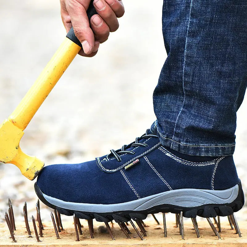 Safety Shoes Breathable Steel Toe Anti-work Shoes - Royal blue four seasons / 48