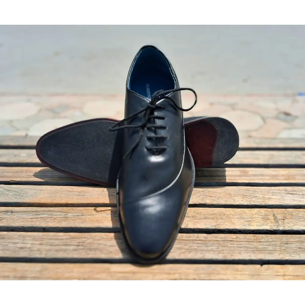 Shoes Genuine Leather Plain toe Black_oxford design - 44 - Leather Shoes for men