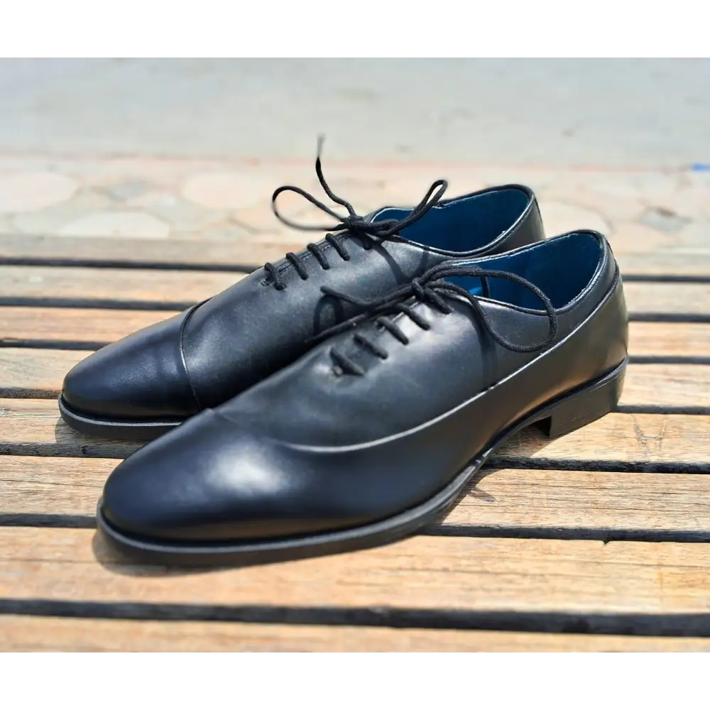 Shoes Genuine Leather Plain toe Black_oxford design - 44 - Leather Shoes for men