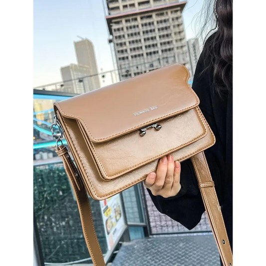 Simple PU Small Square Student Fashion Casual All-match Shoulder Bag - Rambler Shoes FZE
