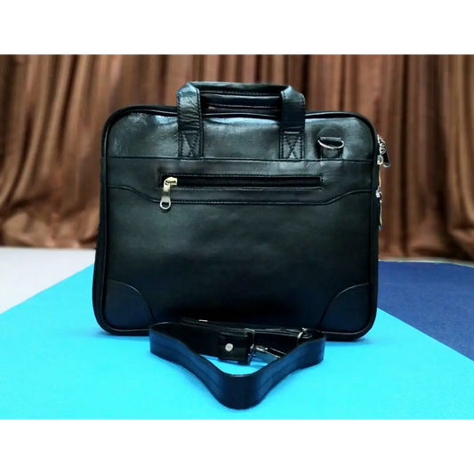 Standard Leather Laptop Bag Black Genuine Leather - Rambler Shoes FZE