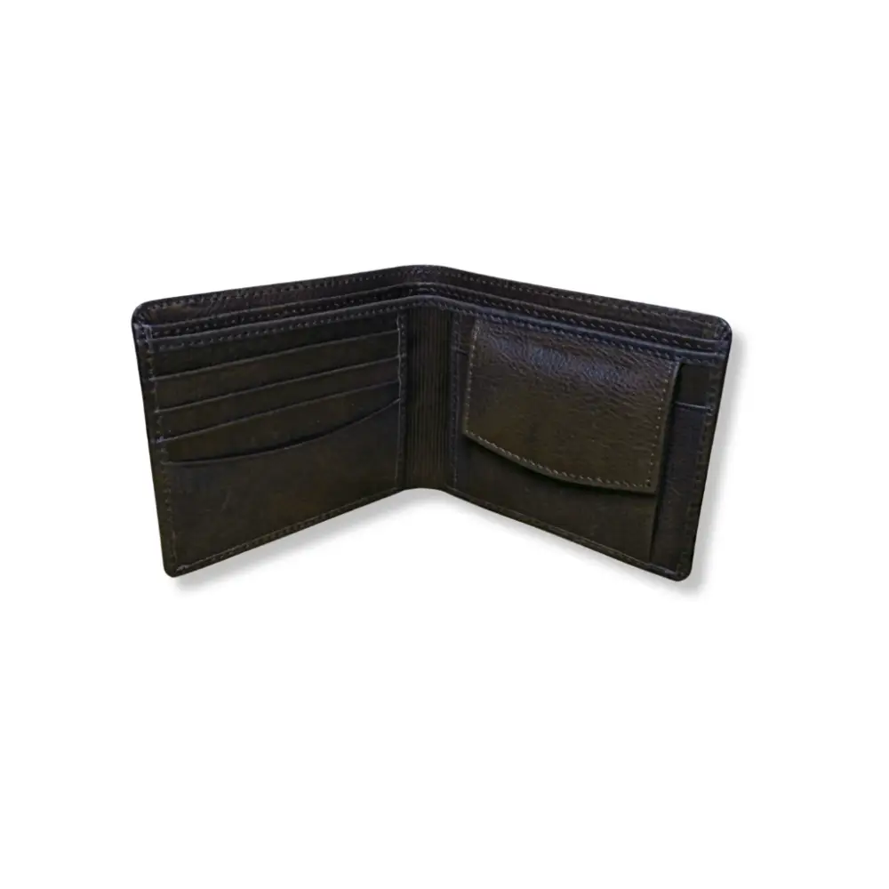Wallet : Black Leather Wallet - Rambler Shoes FZE