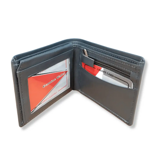 Wallet : Grey Leather Wallet - Rambler Shoes FZE