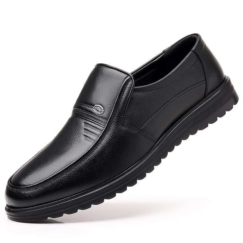 First Layer Cowhide Men's Business Casual Non-slip Soft Leather Soft Sole Loafer Shoes Dubai