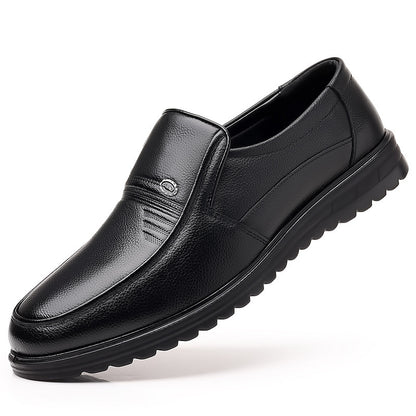 First Layer Cowhide Men's Business Casual Non-slip Soft Leather Soft Sole Loafer Shoes Dubai
