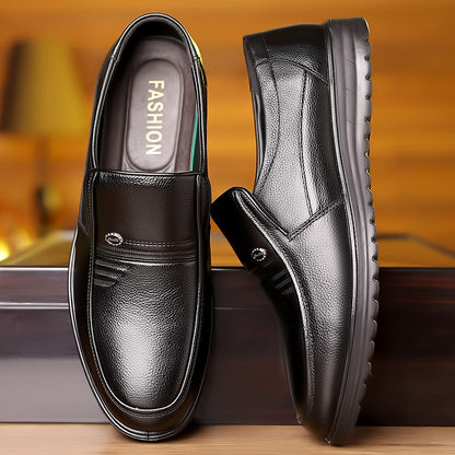 First Layer Cowhide Men's Business Casual Non-slip Soft Leather Soft Sole Loafer Shoes Dubai