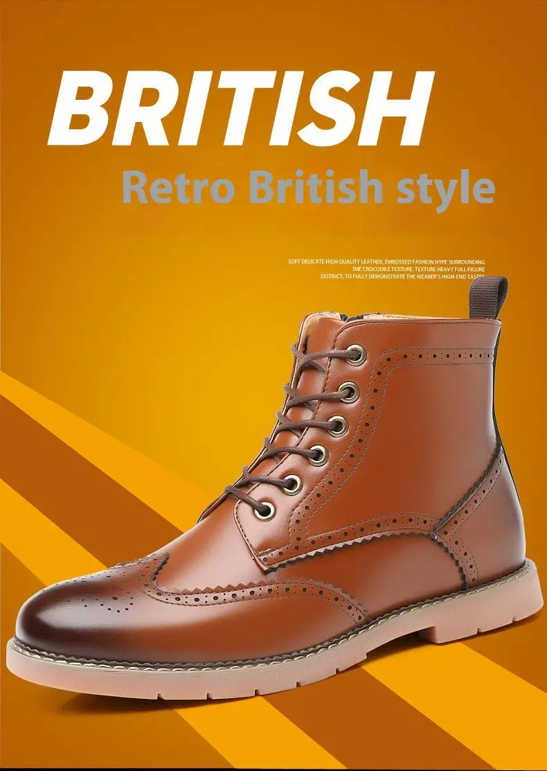 Men’s High-top Business Casual Leather Shoes British Martin Boots