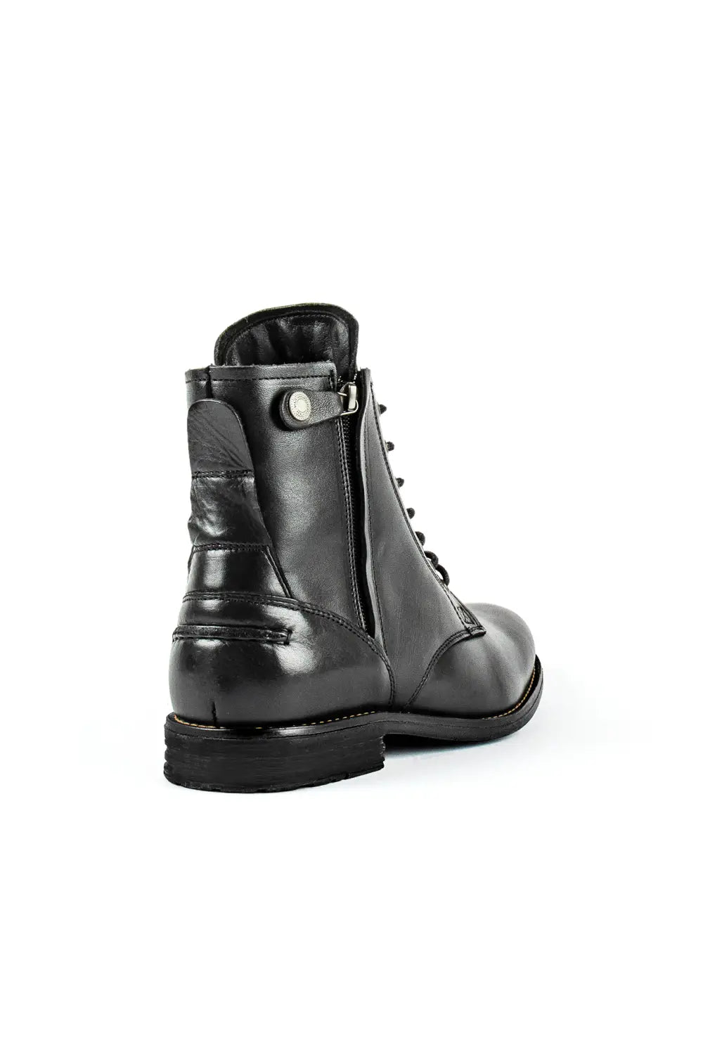 Men Cowboy Boots Retro Lace-up Martin Boot Round Toe Low Heel Shoes