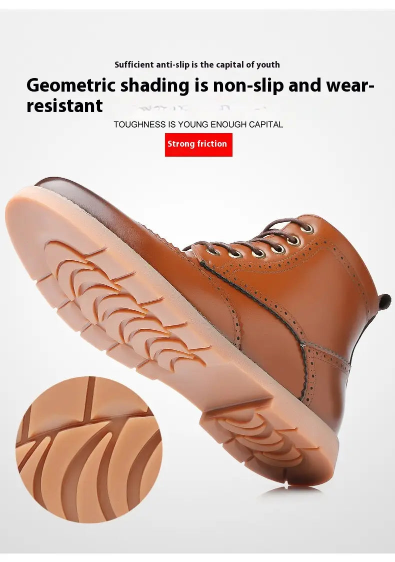 Men’s High-top Business Casual Leather Shoes British Martin Boots
