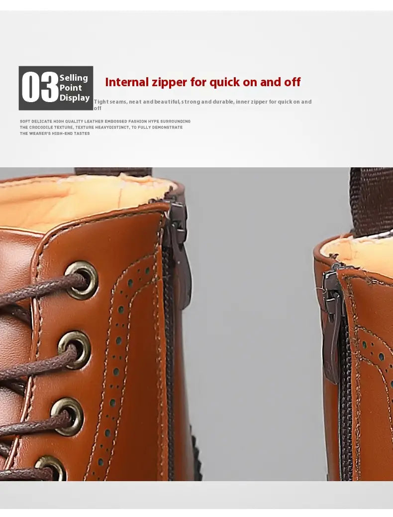 Men’s High-top Business Casual Leather Shoes British Martin Boots