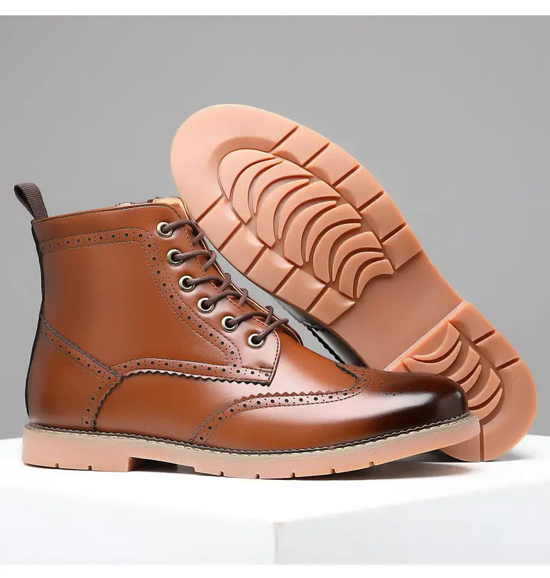 Men’s High-top Business Casual Leather Shoes British Martin Boots