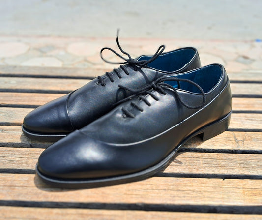 Shoes Genuine Leather Plain toe Black_oxford design