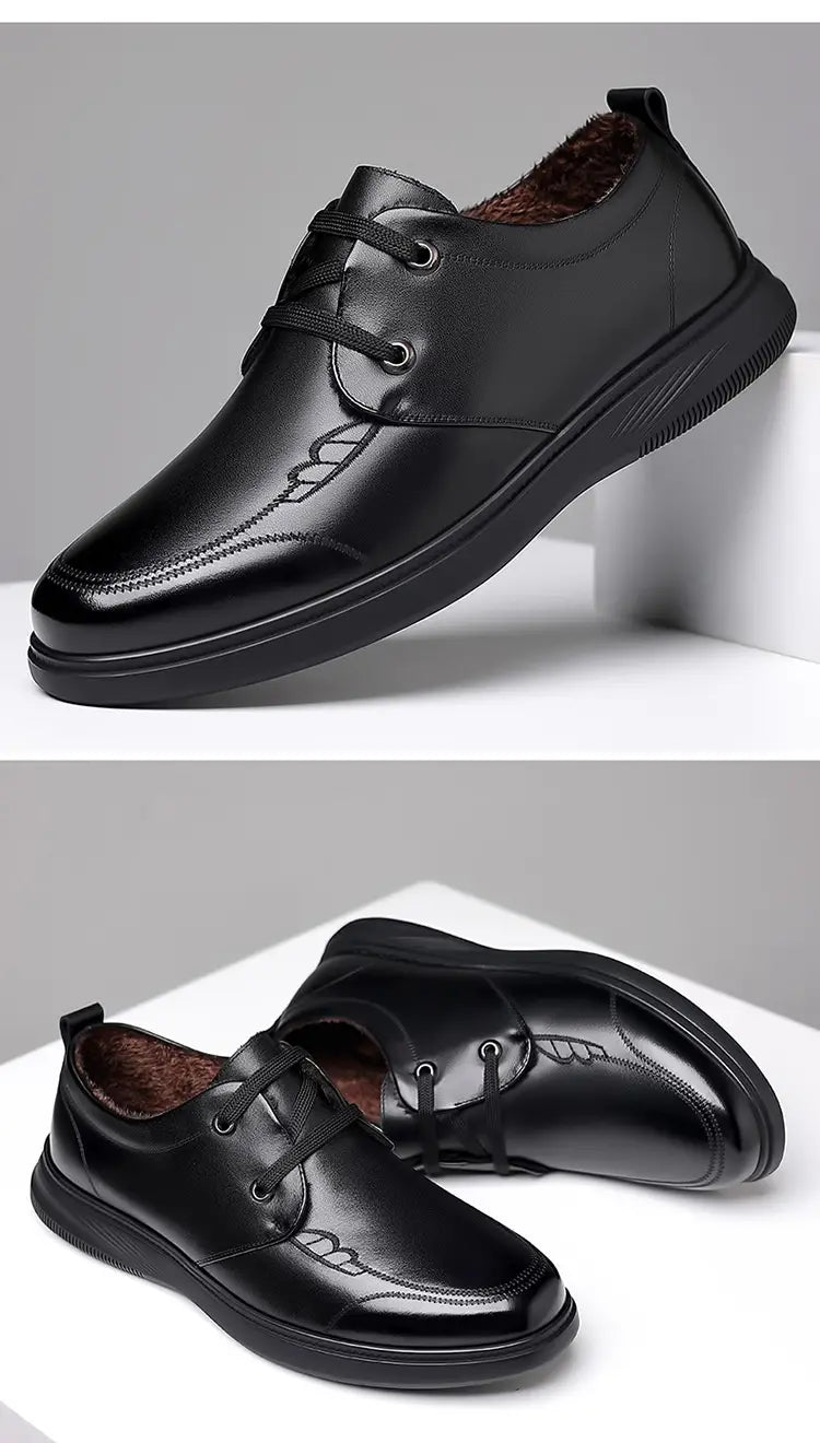 First Layer Cowhide Men’s Business Casual Non-slip Soft Leather Soft Sole Loafer Shoes Dubai