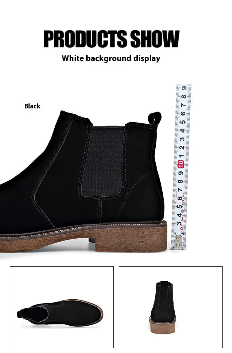 Men’s Suede Leather Autumn And Winter New Fleece-lined Pointed Ankle Boots
