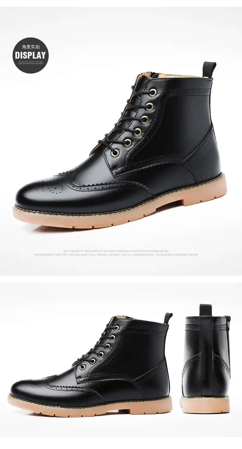 Men’s High-top Business Casual Leather Shoes British Martin Boots