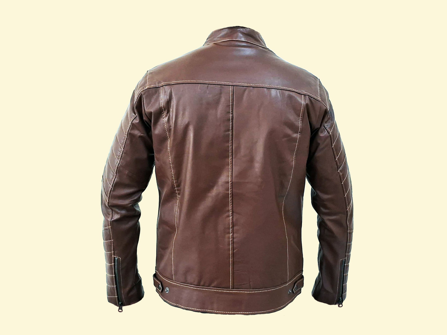 Men Jacket : Leather Jacket Dark Brown Genuine Leather