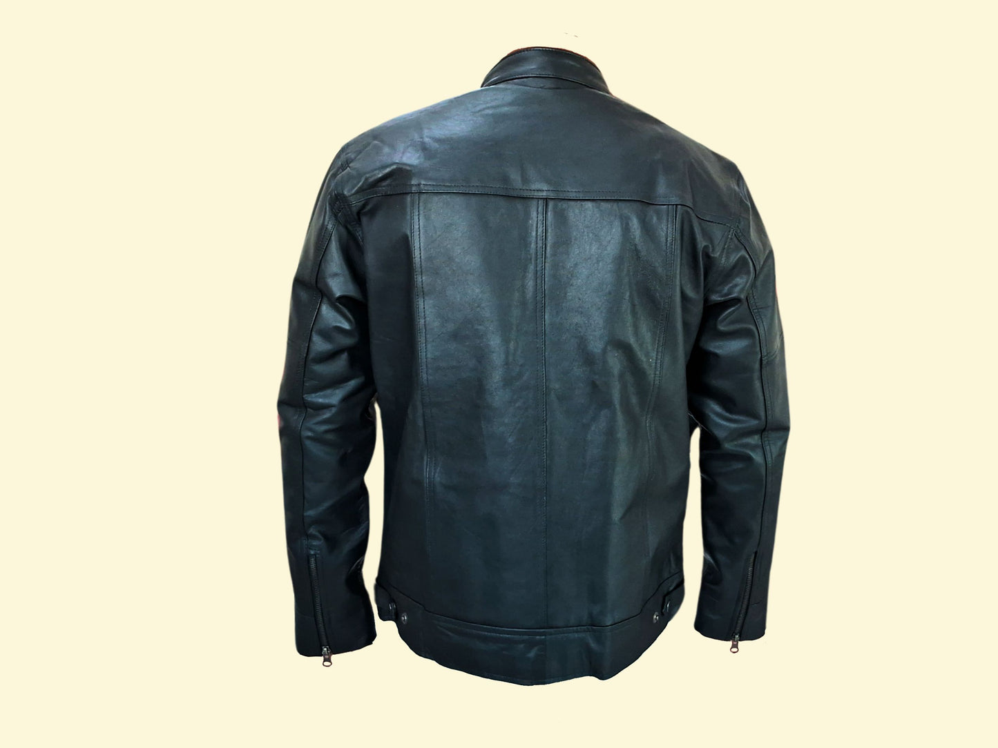 Men Jacket : Leather Jacket Black Genuine Leather