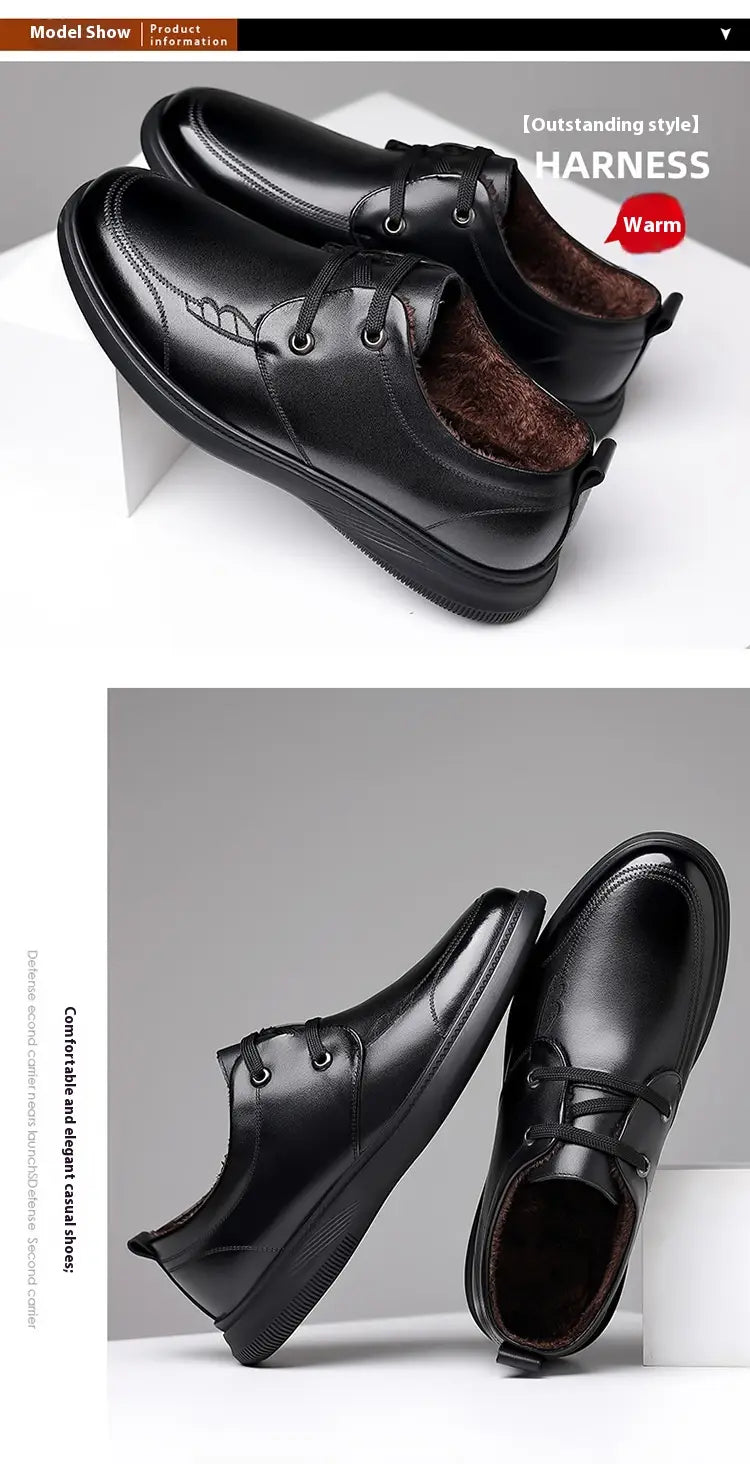 First Layer Cowhide Men’s Business Casual Non-slip Soft Leather Soft Sole Loafer Shoes Dubai