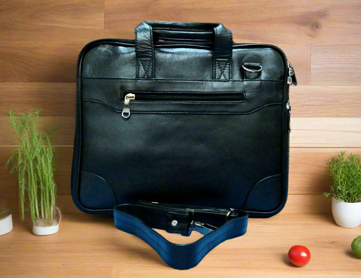 Standard Leather Laptop Bag Black Genuine Leather