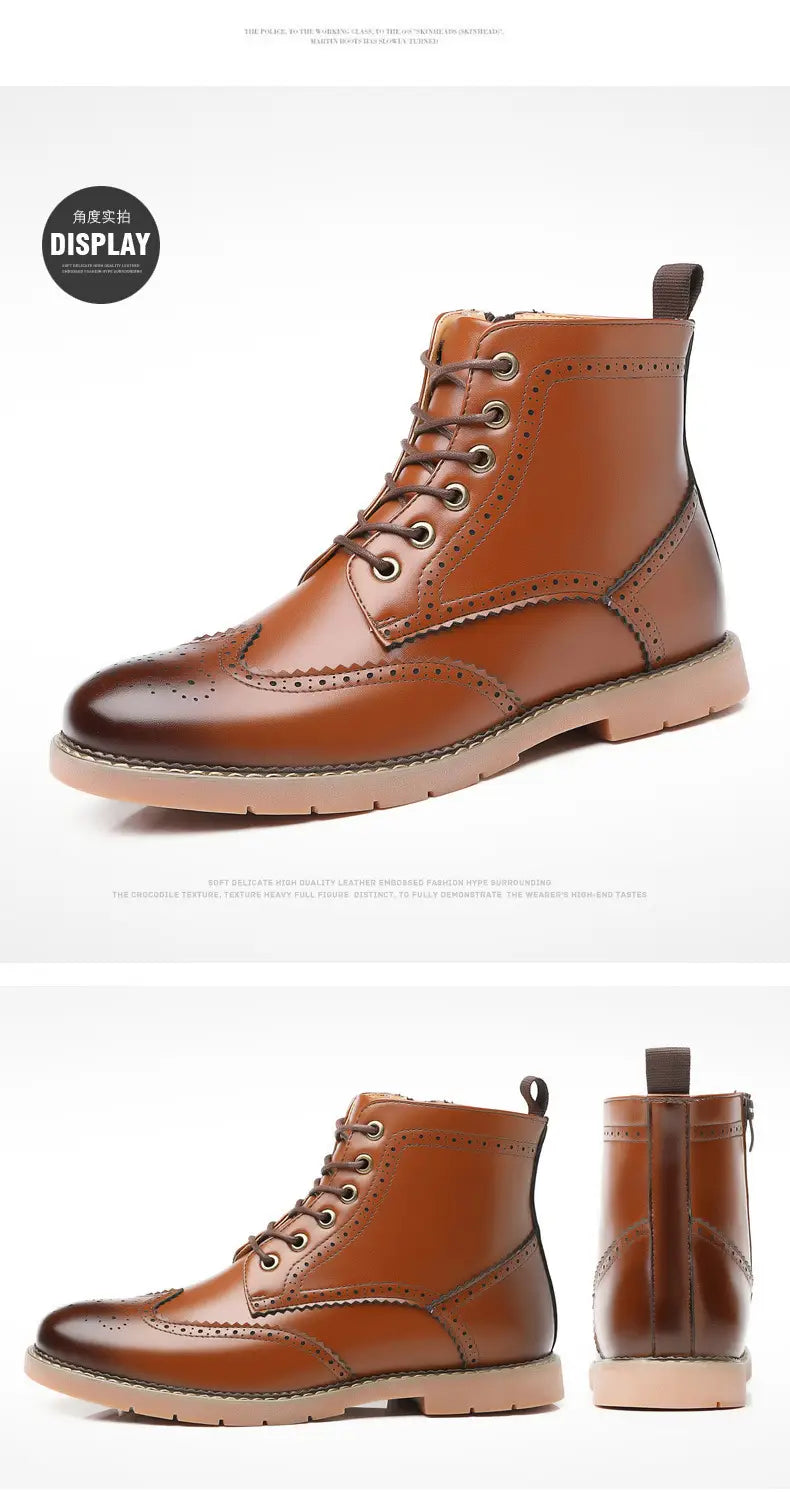 Men’s High-top Business Casual Leather Shoes British Martin Boots