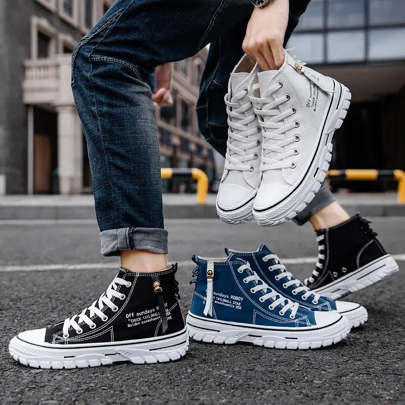 Breathable High-Top Casual Men’s Canvas Shoes Sneaker - Leather Shoes for men